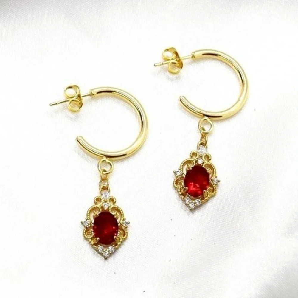 Red Gemstone Earrings